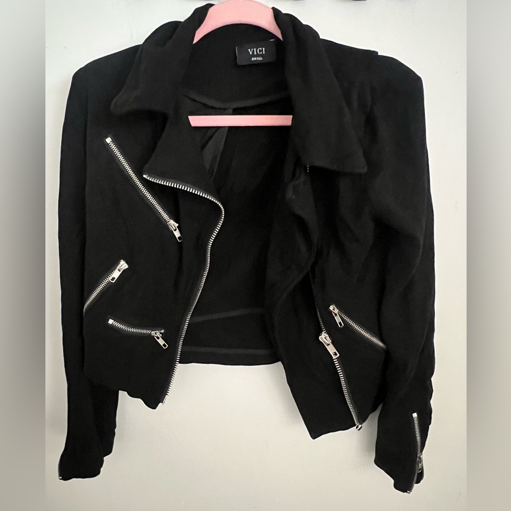 Vici Stylish Black Suede Women's Jacket